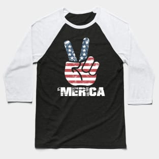 'Merica Patriotic Flag' Amazing July 4th Freedom Gift Baseball T-Shirt